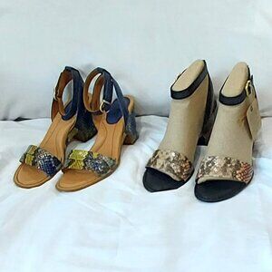 SET - Born Shoes - Frilli Blue/Navy Snake Print & Black Snake Print Sandals– 6M